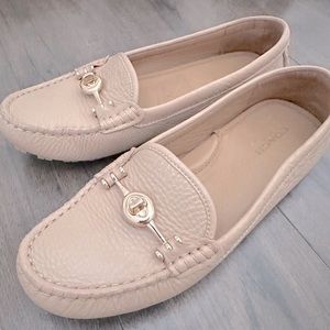 COACH leather loafers with gold buckles